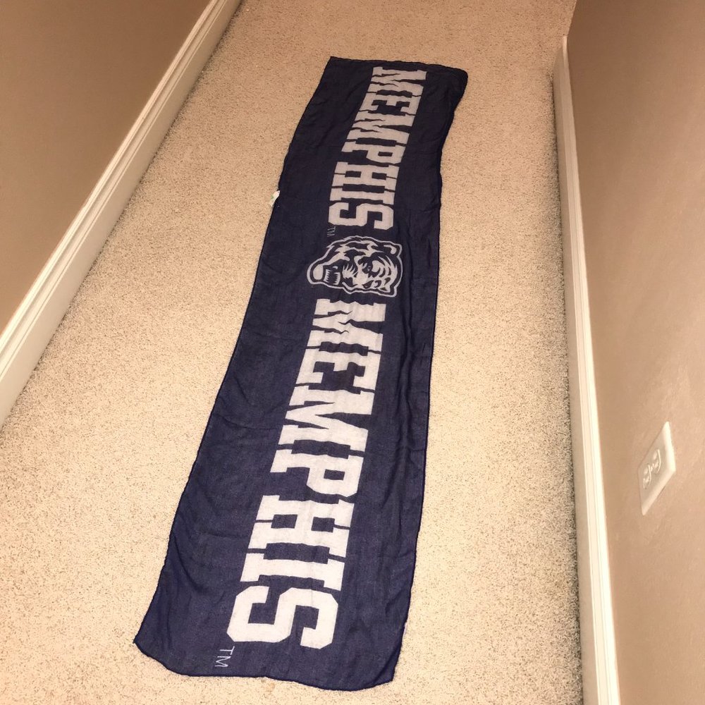 University of Memphis Tigers Women's Scarf Large 76 x 17 in Sheer SUPER RARE NEW